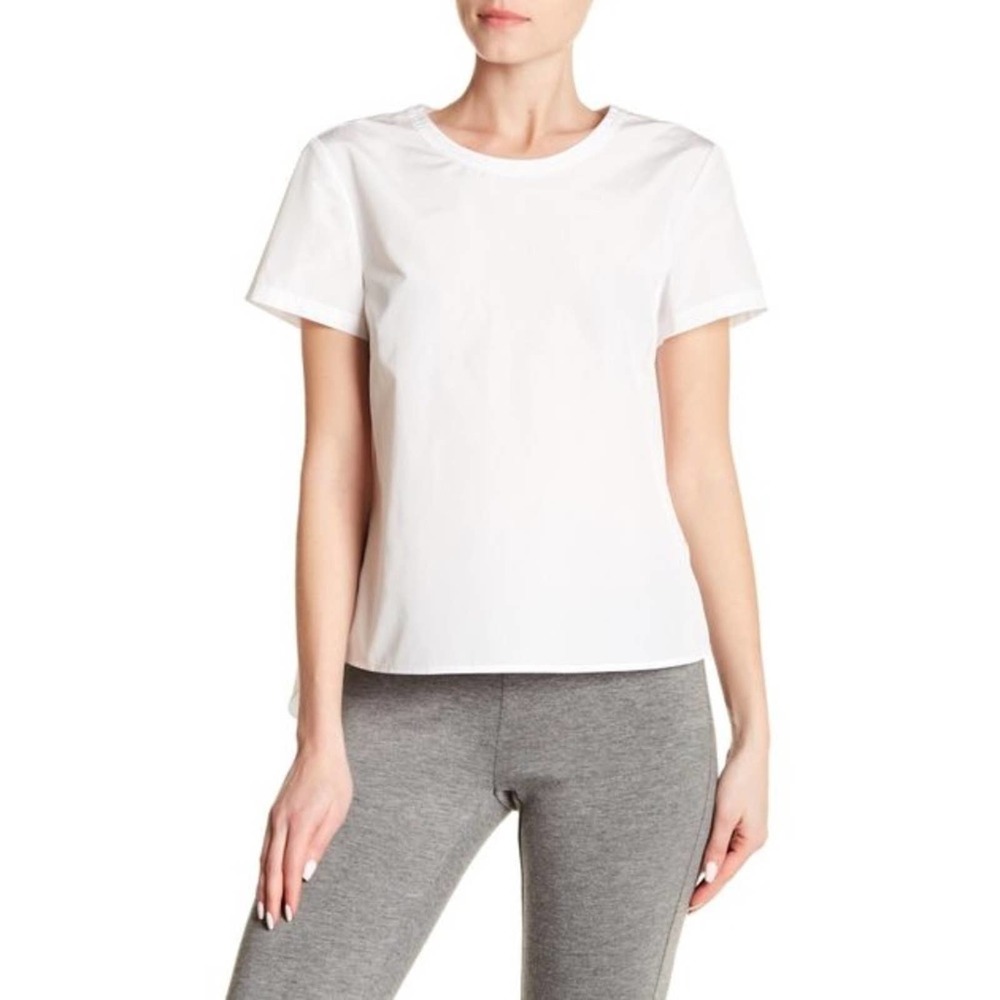 THEORY White Popover Top Henrikka Cotton P XS Chic